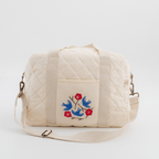 Hand Embroidered Songbirds Perch Nappy Bag (Pure Cotton)