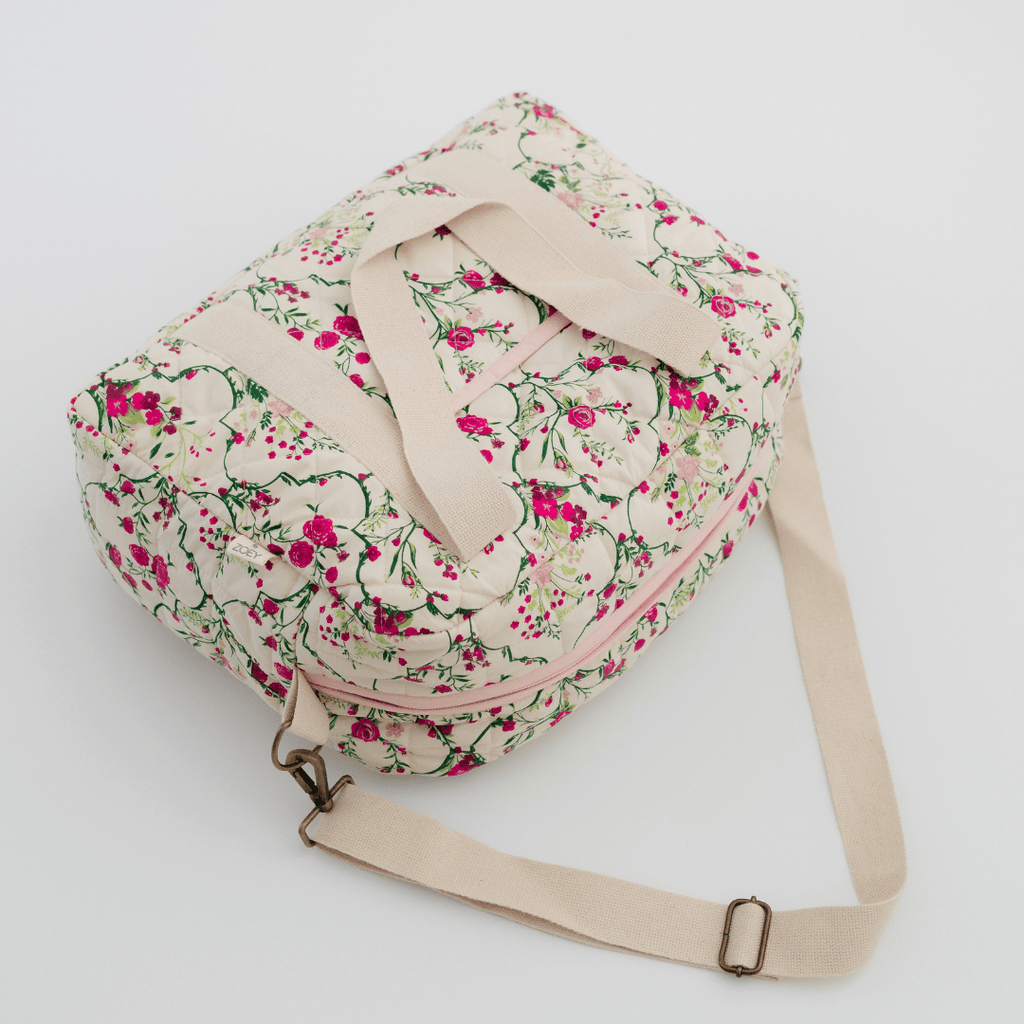 Noira Rose Carryall Quilted Nappy Bag (100% Cotton)