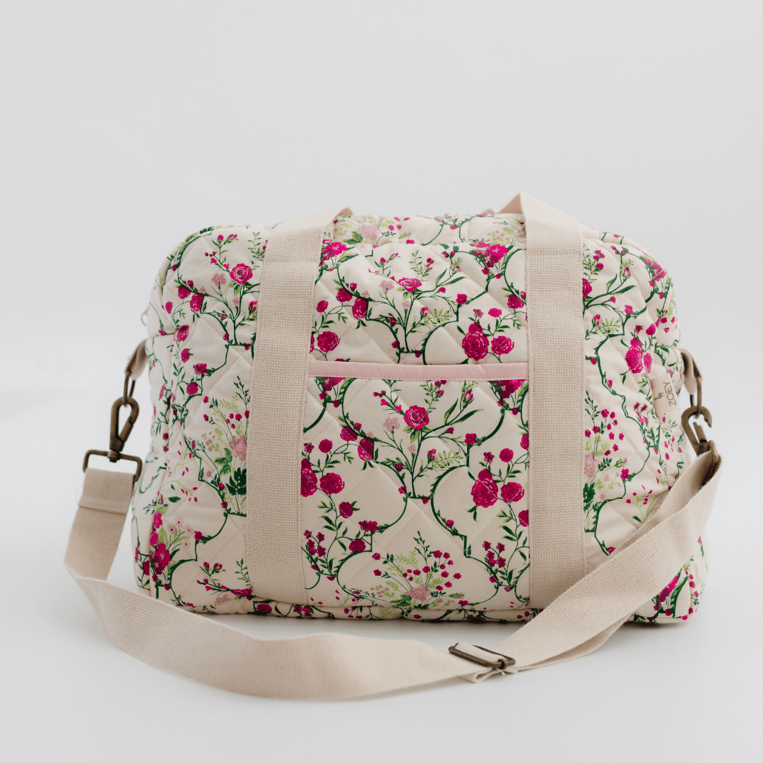 Noira Rose Carryall Quilted Nappy Bag (100% Cotton)