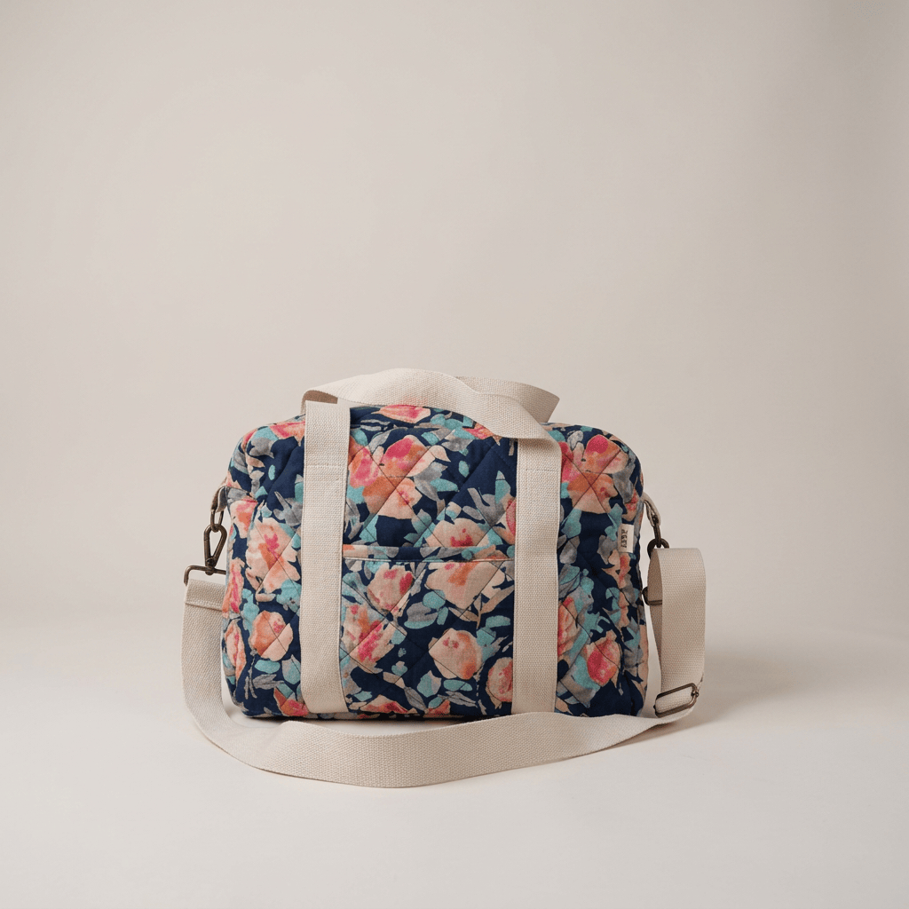 Painted Garden Carryall Quilted Nappy Bag (100% Cotton)
