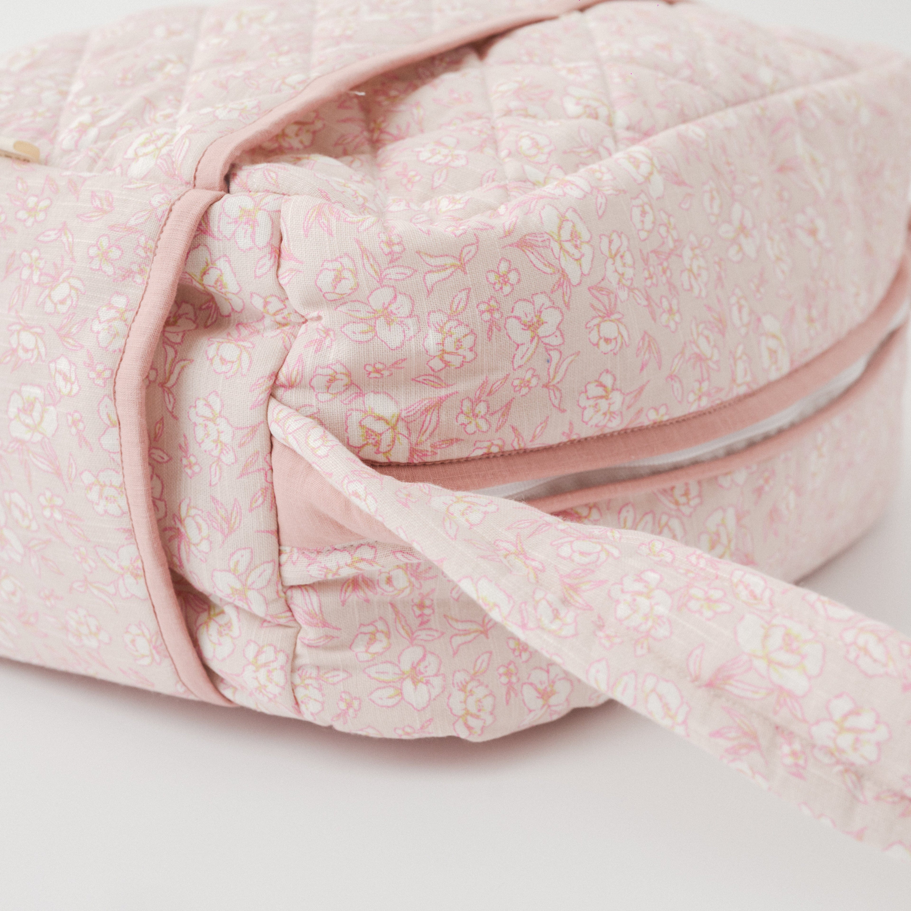 Sakura Blossom Nappy Bag (100% Cotton with diamond Quilting)
