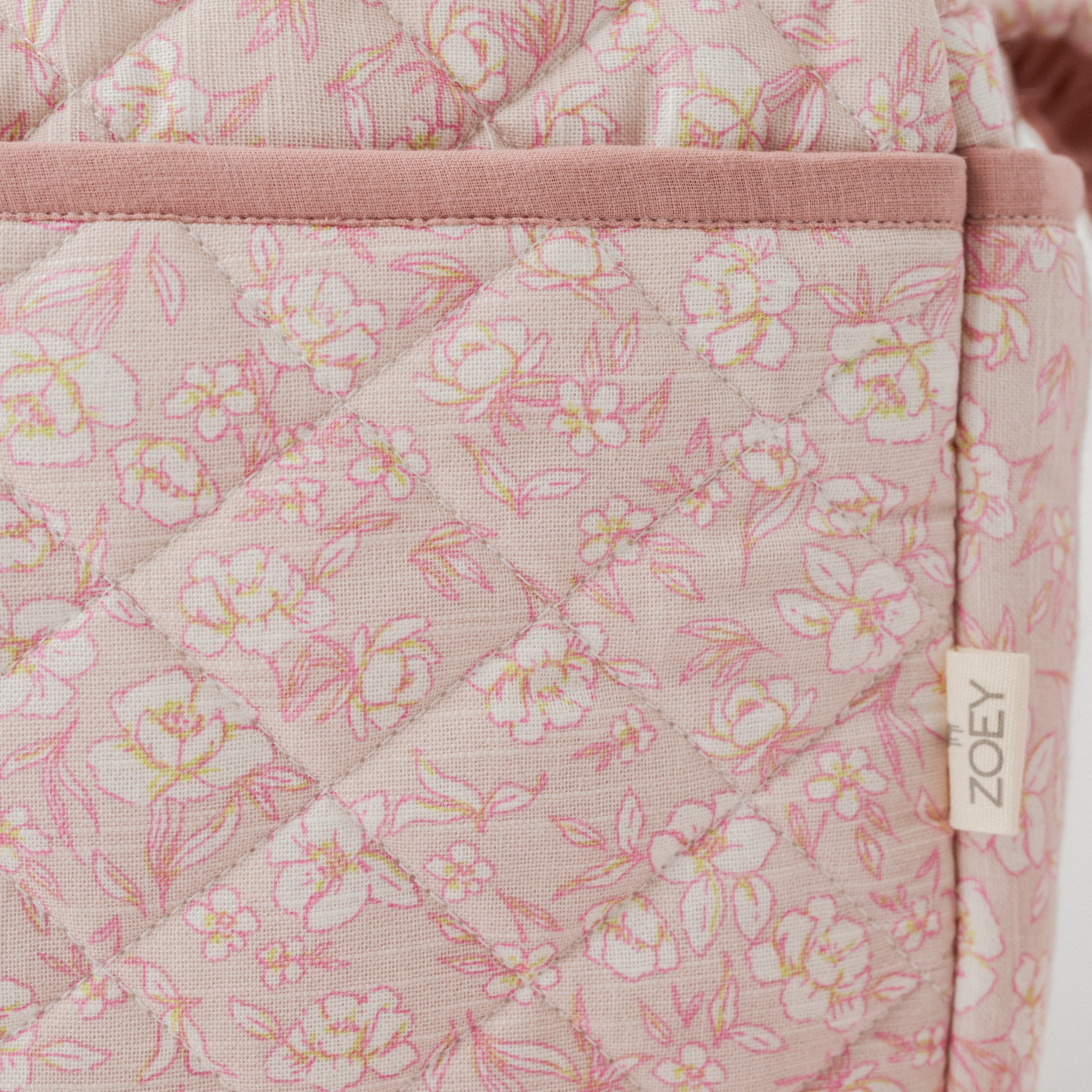 Sakura Blossom Nappy Bag (100% Cotton with diamond Quilting)