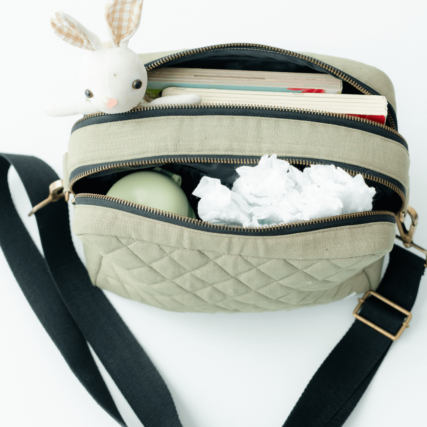The GoGreen Sling Nappy Bag (Linen Cotton - Green)