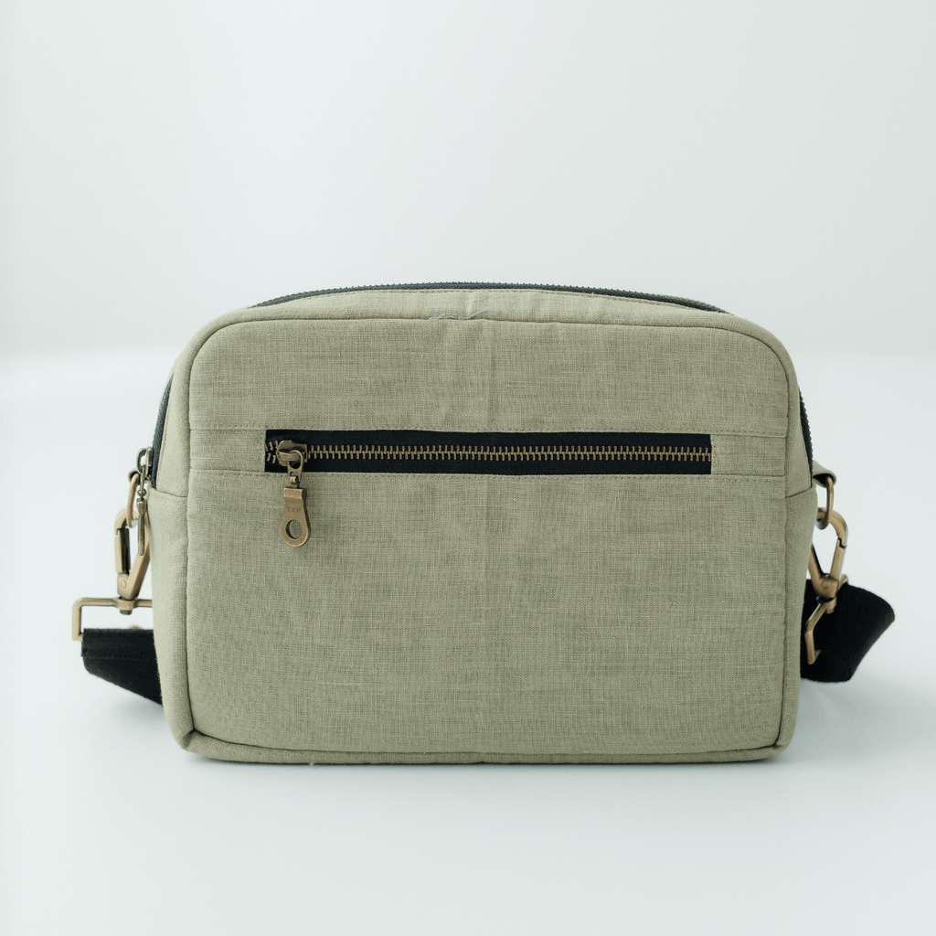The GoGreen Sling Nappy Bag (Linen Cotton - Green)